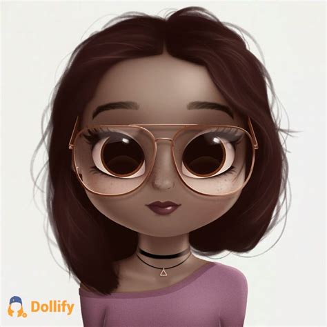 an animated woman wearing glasses with brown hair and large round sunglasses on her face ...