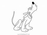 Pluto Howling Coloring Page For Kids  Free Printable sketch template