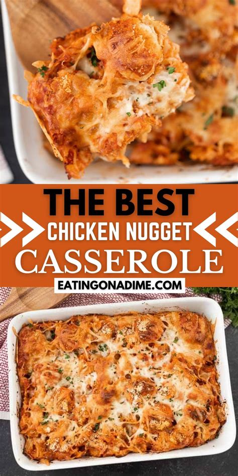 Chicken nugget casserole - chicken nugget pasta bake