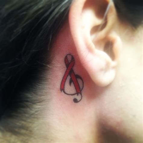 Leukemia ribbon/treble clef tattoo. Done at Modern Age Tattoo in Nanuet, NY 10/25/13. | Cancer ...