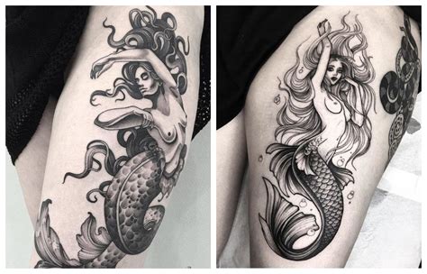 Tatuarte una sirena es una forma de demostrar tu valenta, fuerza y belleza. Vintage … | Tatuajes ...