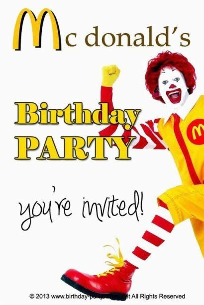 Ronald Mcdonald Birthday Invitations 7 Best Mcdonalds Birthday Party ...