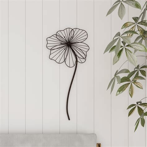 Wall Decor-Rustic Metal Wire Stemmed Flower by Lavish Home (Brown ...