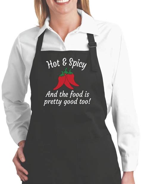 Funny Aprons | Hot and Spicy Funny Cooking Aprons for Women | Womens aprons, Black apron, Aprons ...