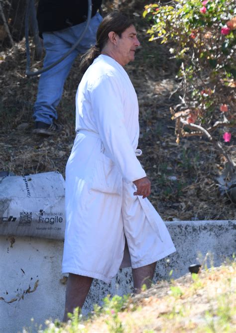 Fabio Lanzoni, 65, seen in bathrobe outside LA mansion 25 years after model's infamous goose ...