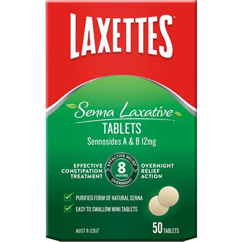 Laxettes Senna Laxative Tablets 50 Pack | Woolworths