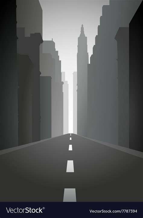 An empty city street Royalty Free Vector Image