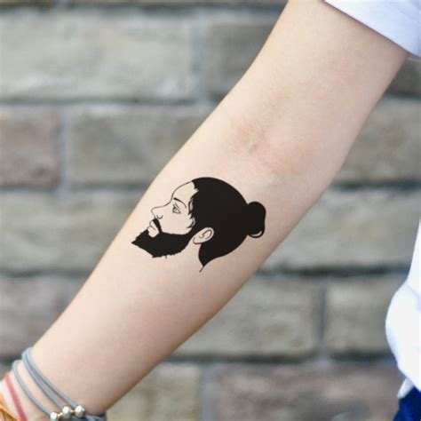 Bearded Lady Temporary Tattoo Sticker - OhMyTat