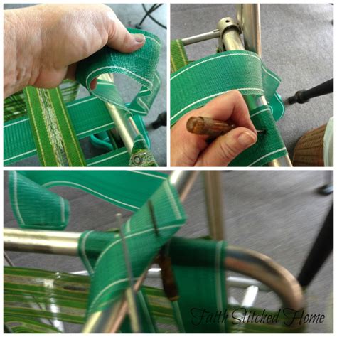 Repairing a Vintage Webbed Lawn Chair | Faith Stitched Home