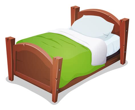 Cama De Madera Con Manta Verde 264948 Vector en Vecteezy