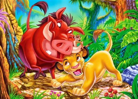 Adorable Image Of Simba,Timon And Pumbaa - Desi Comments