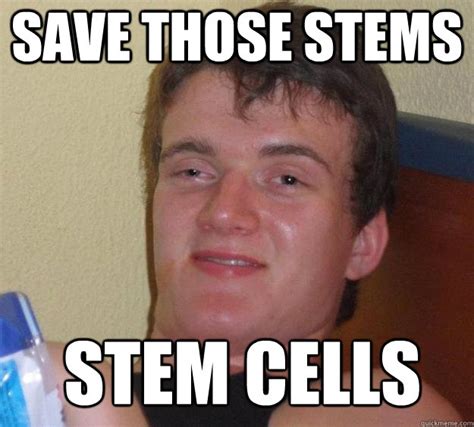 Save those stems Stem Cells - 10 Guy - quickmeme