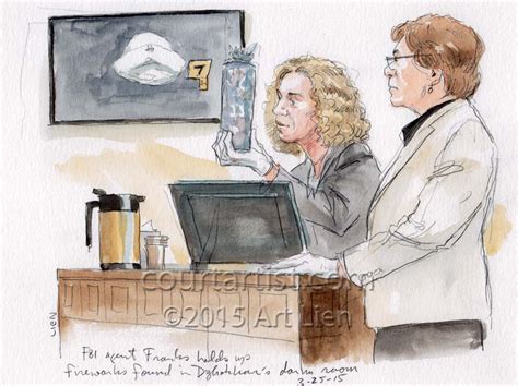 Building A Bomb At The Tsarnaev Trial - Art Lien, Courtartist