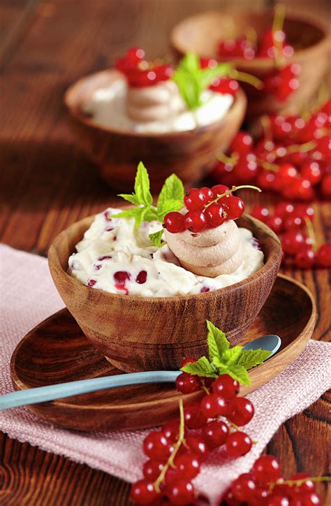 Redcurrant Cream Desserts With Silk Tofu And Maple Syrup Photograph by Teubner Foodfoto - Fine ...