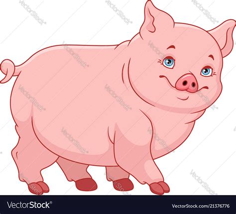 Little fat pig Royalty Free Vector Image - VectorStock