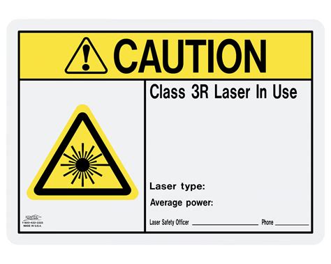 Class 3R CAUTION Sign - Laser In Use