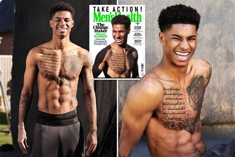 Marcus Rashford shows off six-pack and body tattoos while laying bare ...