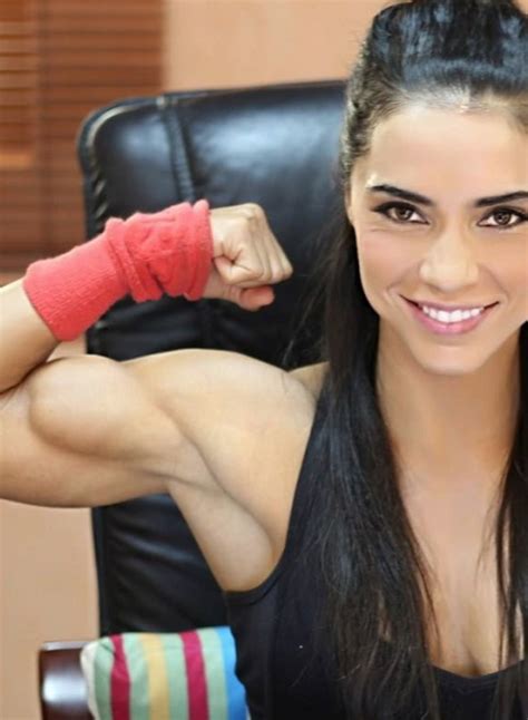 Muscular Woman with Powerful Biceps