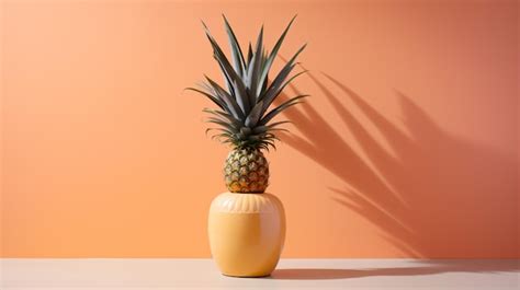 Premium AI Image | a pineapple sitting in a yellow vase