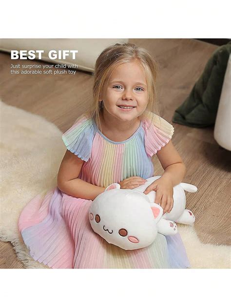 13.78in Cute Cat Plush Toy Lying Cat Pillow Kawaii Soft Pillow Children Baby Girl Birthday Fift ...