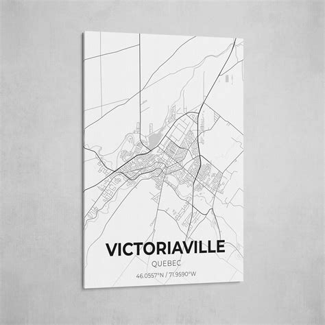 Victoriaville Quebec City Map Canvas Art / City Map Art / City | Etsy