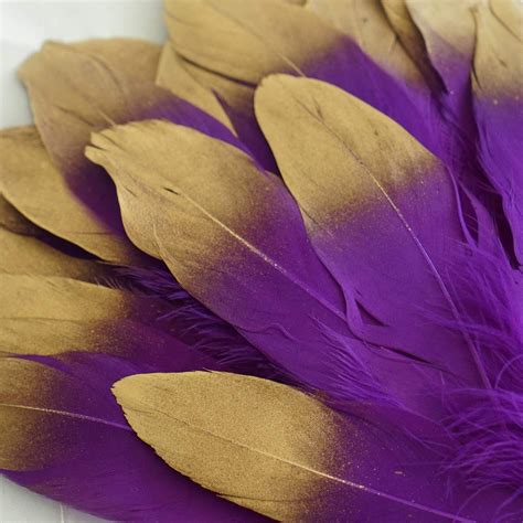 30 pcs Metallic Gold Tip Natural Goose Feathers | Feather crafts, Metallic gold spray paint ...