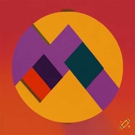 Suprematism inspired geometric shapes in circular composition on Craiyon