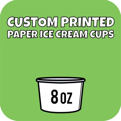 8oz Custom Printed Paper Ice Cream Cups 960ct - CustomPaperCup.com ...