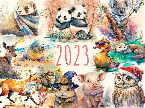 2023 Cute Animals Calendar Printable A4 & Letter Size - Etsy