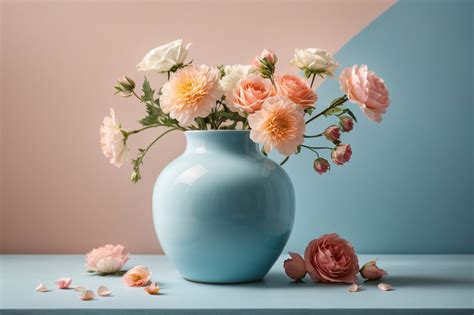 Blue Ceramic Vase With A Flowers Free Stock Photo - Public Domain Pictures