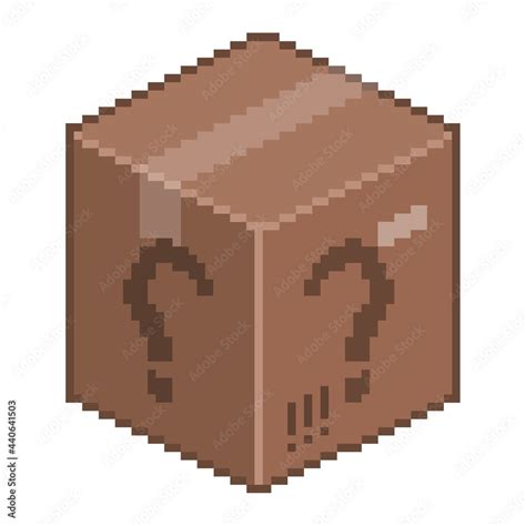 Cardboard box mistery symbol pixel art icon Stock Illustration | Adobe Stock