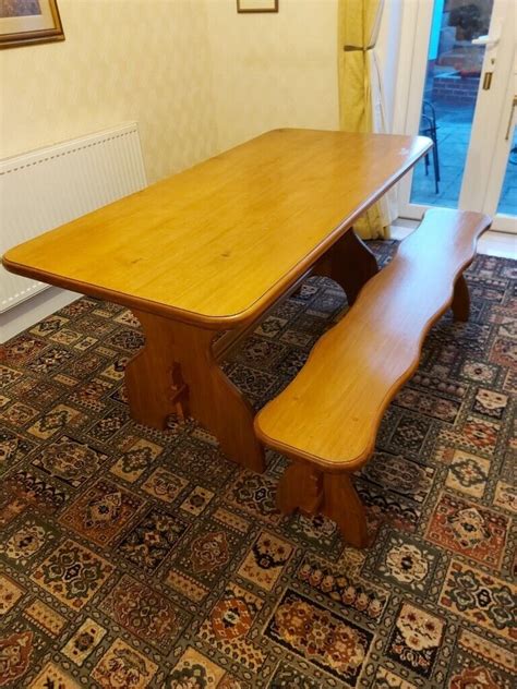 Handmade Solid Pine 'Farmhouse' Dining Room Table with bench | ОНЛАЙН ОБЯВИ