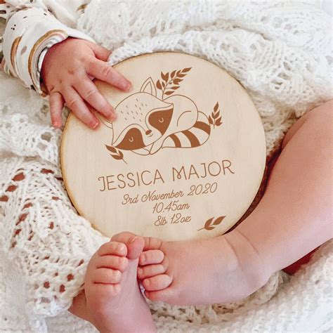 Personalised Wooden Baby Birth Announcement Sign By Lula & Gray | Birth ...