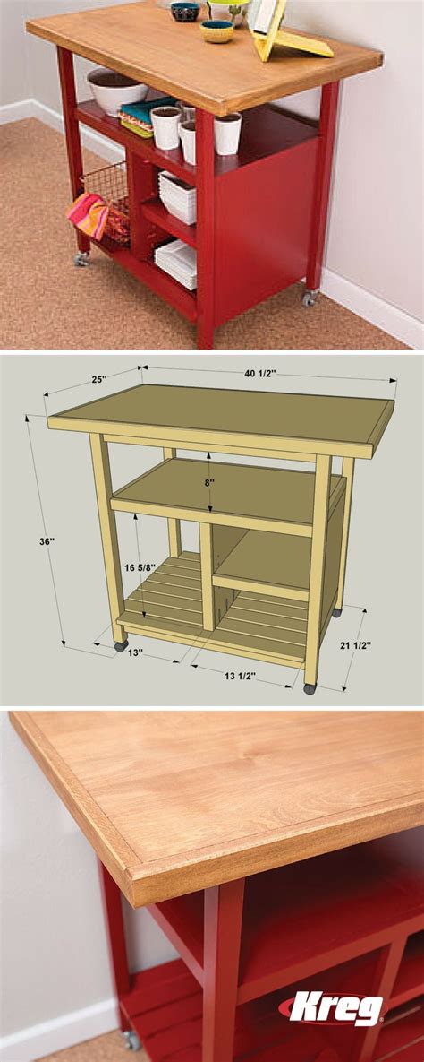 FREE PROJECT PLAN: How to Build a DIY Rolling Kitchen Cart | Kitchen island diy plans, Diy ...