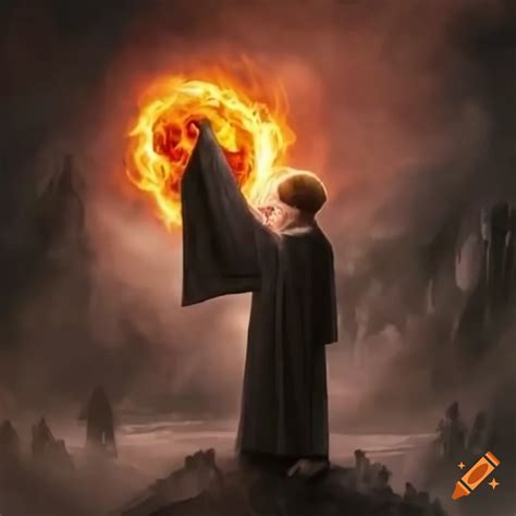 Harry potter casting a fireball spell on Craiyon