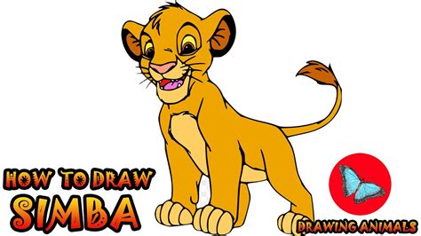 How To Draw Simba From The Lion King | Drawing Animals - YouTube