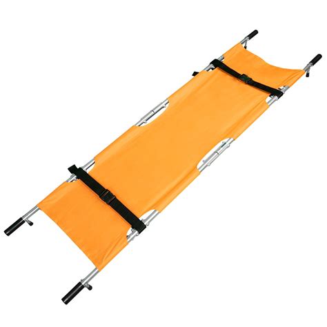 LINE2design Four Fold Stretcher w/Handles & Carrying Case Strengthened Aluminum Orange Stretcher ...