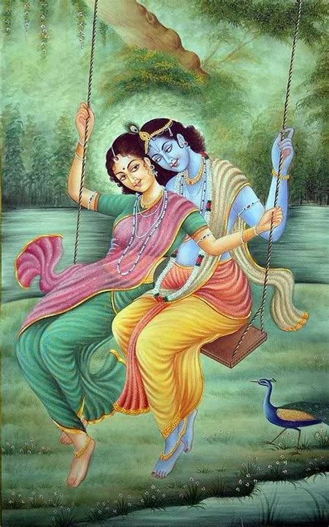 Radha and Krishna on a Swing | Krishna radha painting, Radha krishna art, Krishna painting