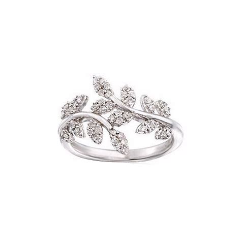 0.33 Ct Natural Diamond Leaf Design Ring 925 Sterling Silver Jewelry Free Resize Wholesale ...