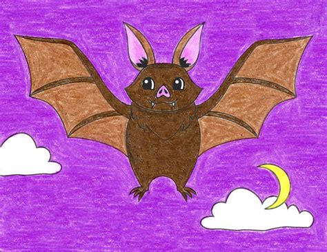 Easy How to Draw a Bat Tutorial and Bat Coloring Page