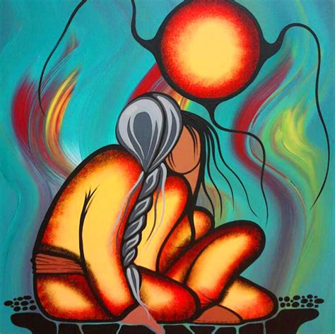 The Fire Within Canvas by Simone McLeod Native American Paintings ...