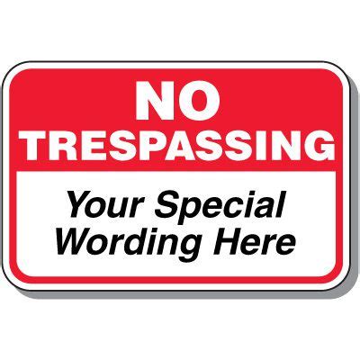 18" x 24" Custom No Trespassing Sign | Emedco