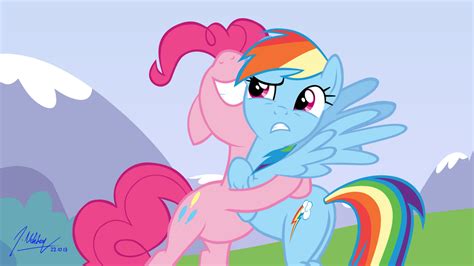 Pinkie Pie Hugging Rainbow Dash [With Background] by SNX11 on DeviantArt