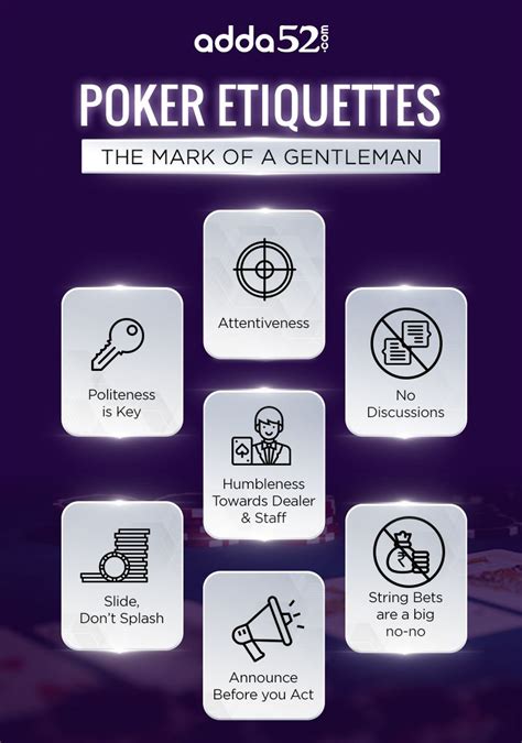 Poker Etiquettes: The Mark of A Gentleman | Etiquette, Poker, Marks