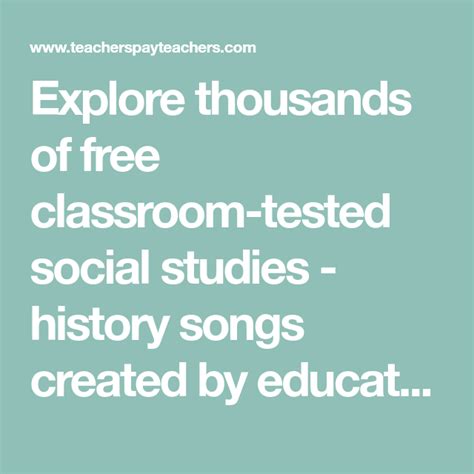 Explore thousands of free classroom-tested social studies - history songs created by educators ...