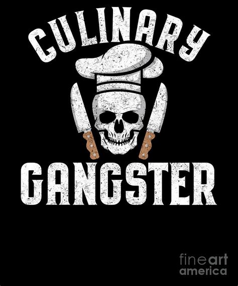 Funny Culinary Gangster The Best Cook Cute Skull Digital Art by The ...