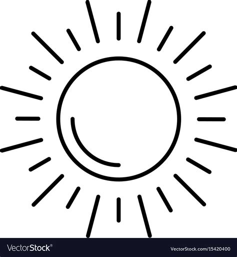 Sun silhouette isolated icon Royalty Free Vector Image