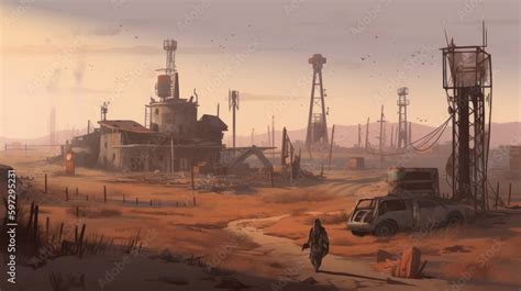 Design a post apocalyptic wasteland where the survivors must scavenge for resources and fend off ...