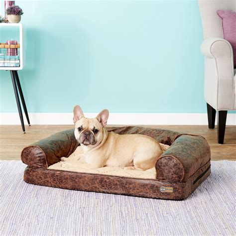 K&H PET PRODUCTS Bomber Memory Foam Bolster Dog Bed, Brown, Medium - Chewy.com