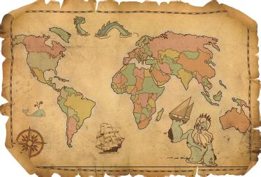 World Map Retro Wall Sticker - TenStickers